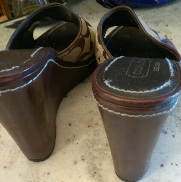 Authentic Coach Patchwork Leather/Suede Wedges - Picture 4 of 7